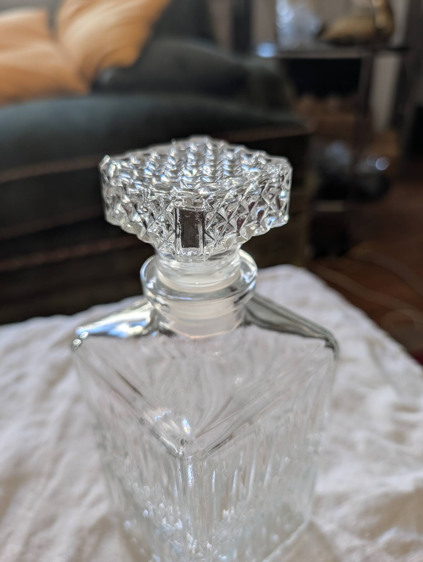 Moulded glass whisky carafe – 1970s