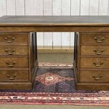 Early 20th century English flat desk in oak