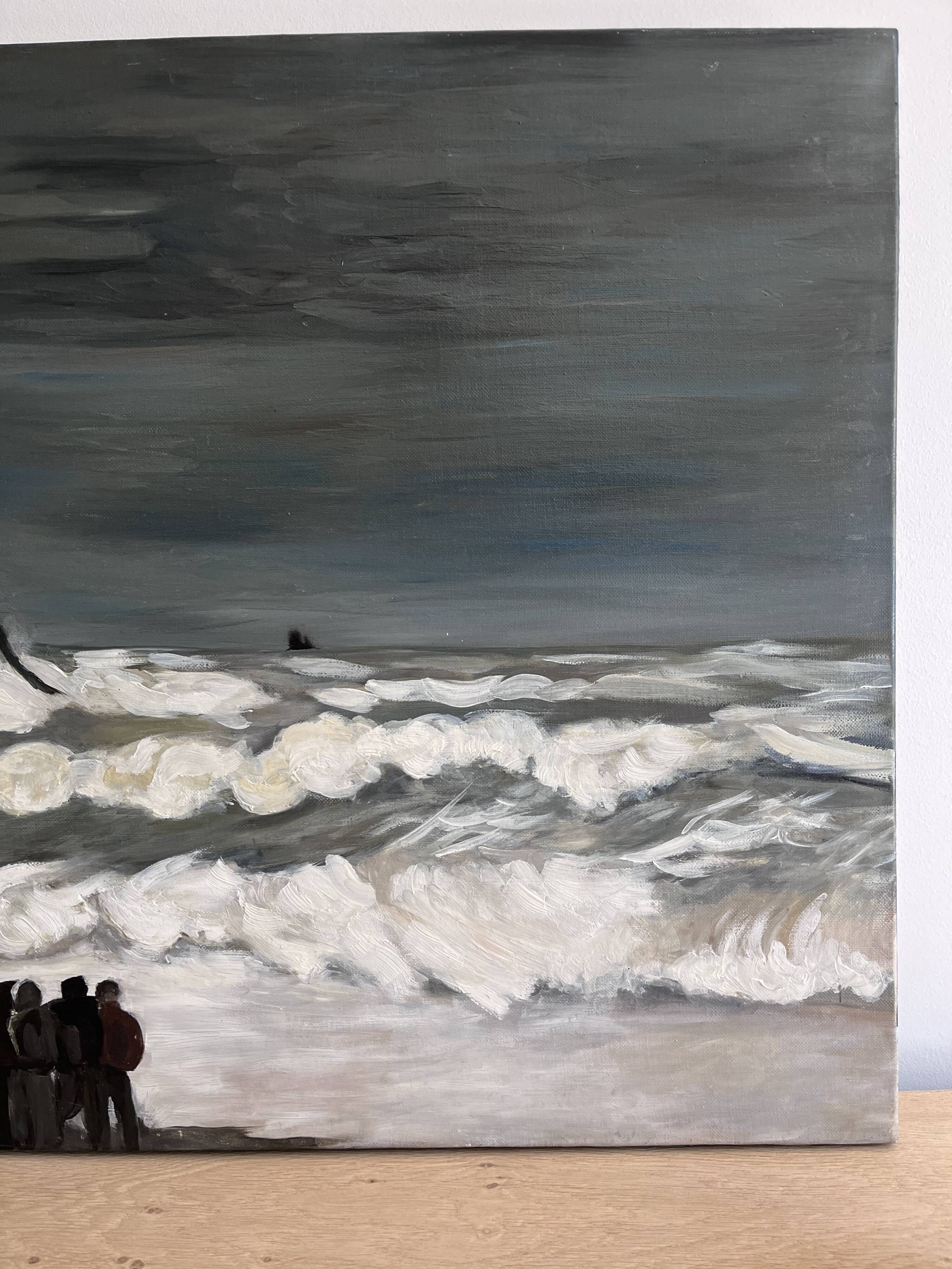 Huile sur toile inspirée des vues d’Etretat de Monet