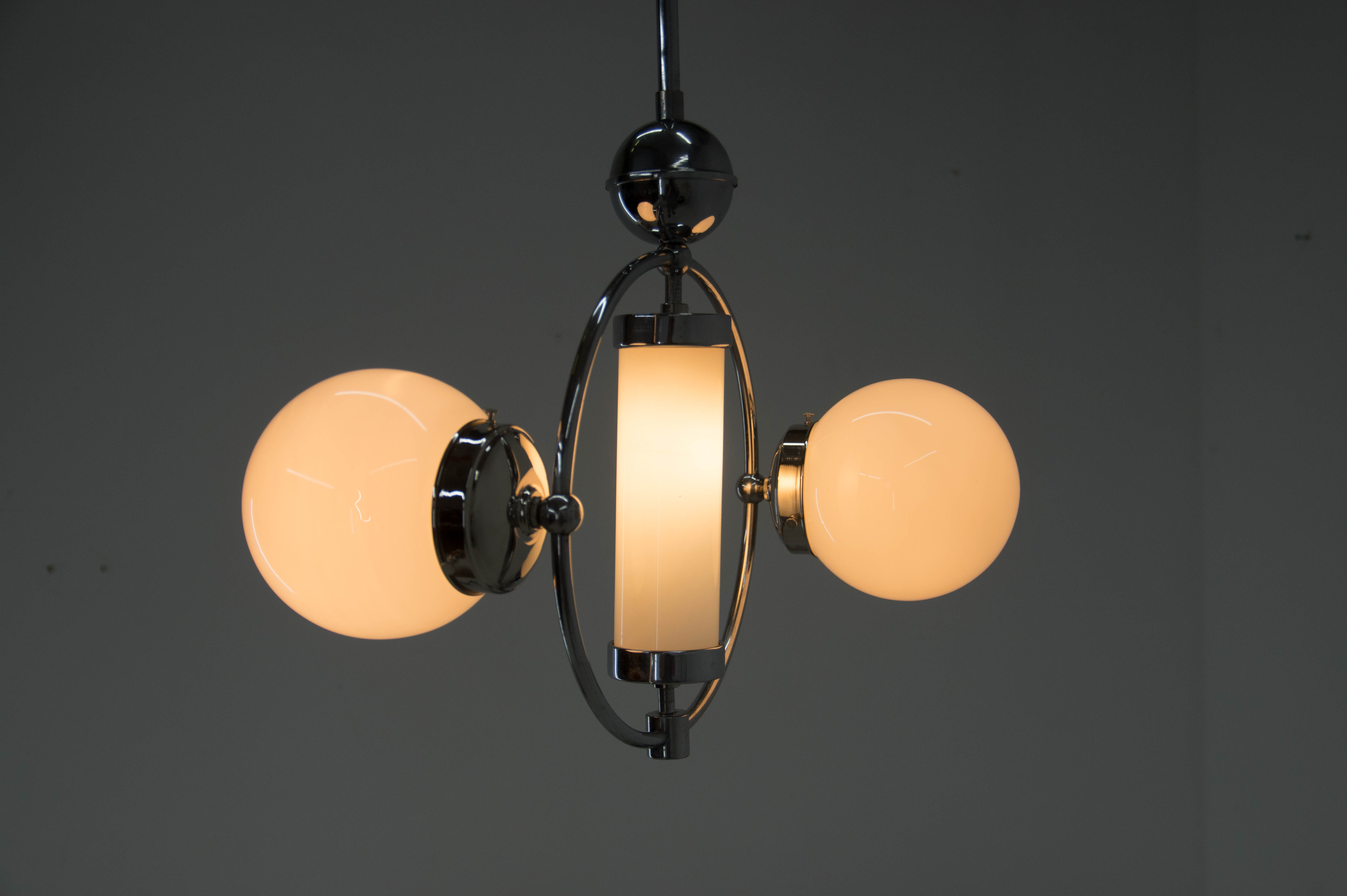 Bauhaus or functionalist chandelier, 1930s