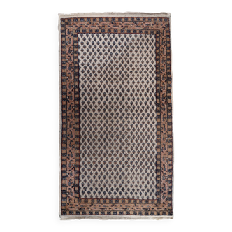 Tapis vintage indien Seraband fait main en laine – 89 x 160 cm – années 1970