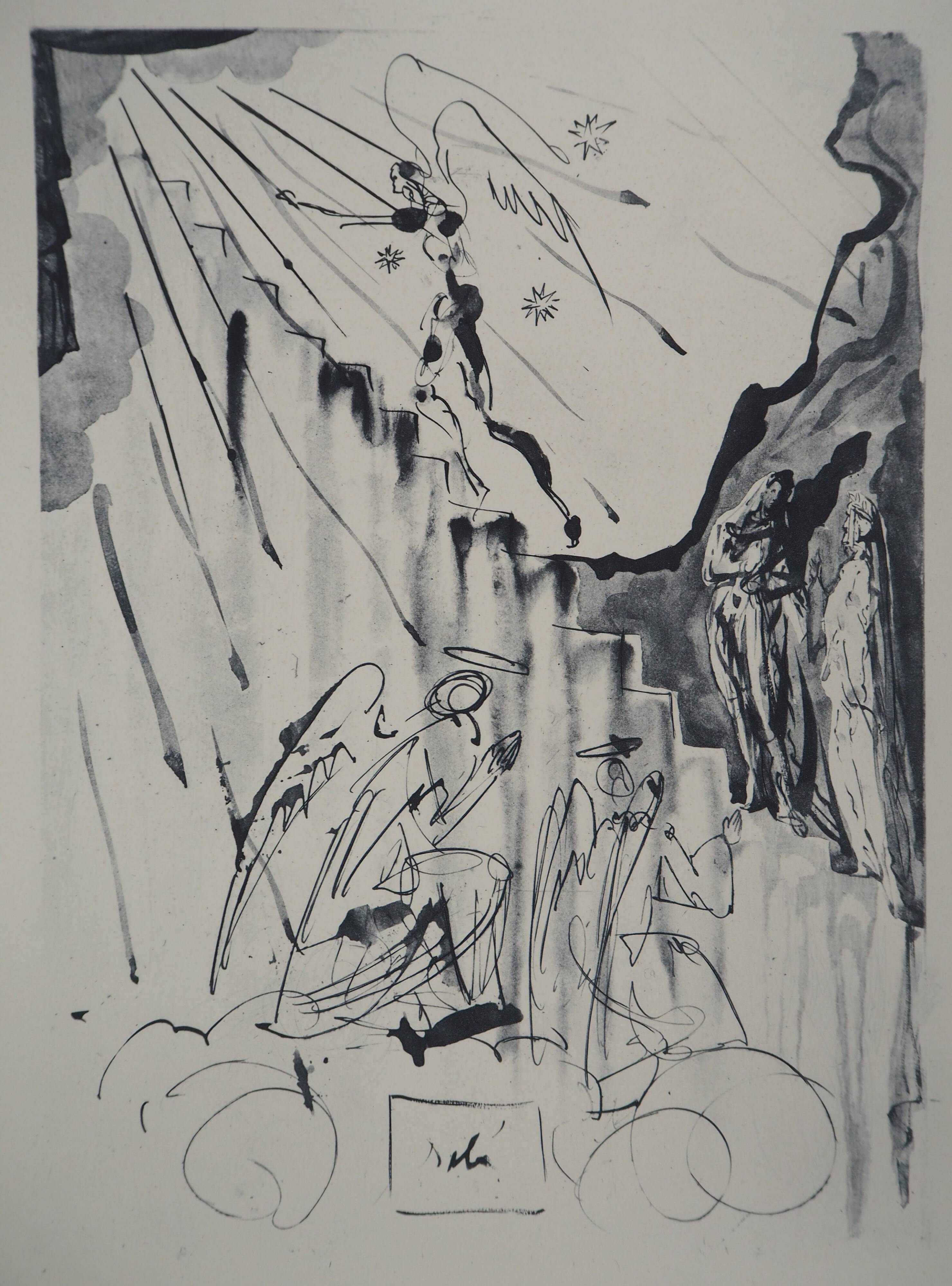 Salvador Dali: Divine Comedy, The Mystic Ladder, signed engraving