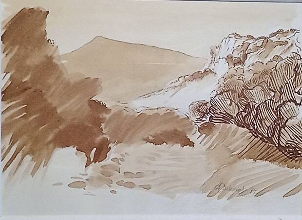 Watercolor - Christine Delessert - 22 x 31 cm - Lyonnaise school