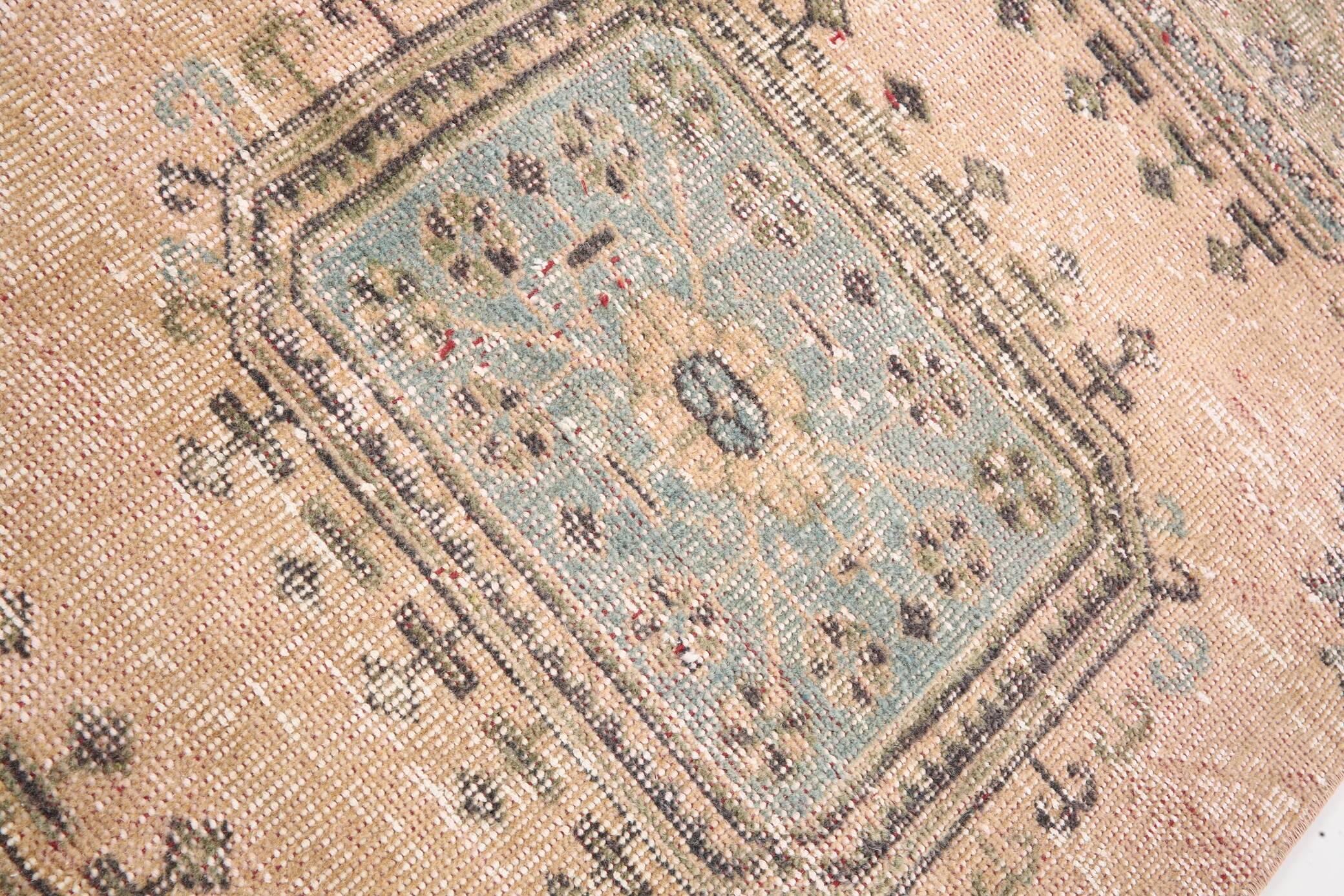 3X12 Soft Wool Orange Turkish Vintage Runner Rug