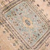 Tapis de course vintage turc orange en laine douce 3X12