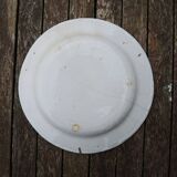 Ancienne Assiette Plate en Céramique - Décor Panier de Fleurs