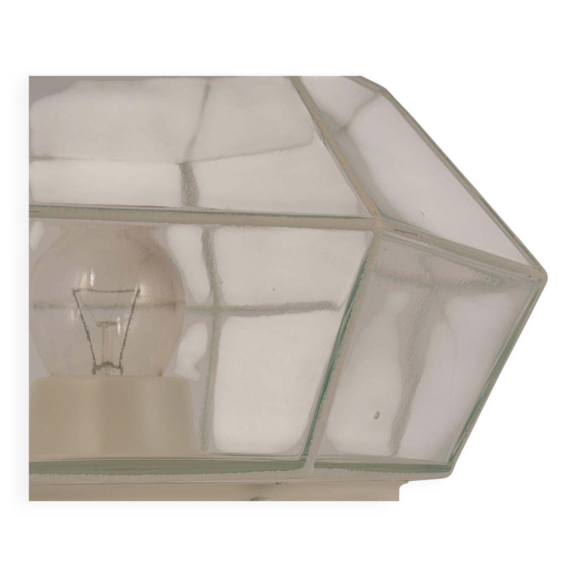 white glass ceiling lights by Limburg, Germany, 1960s.