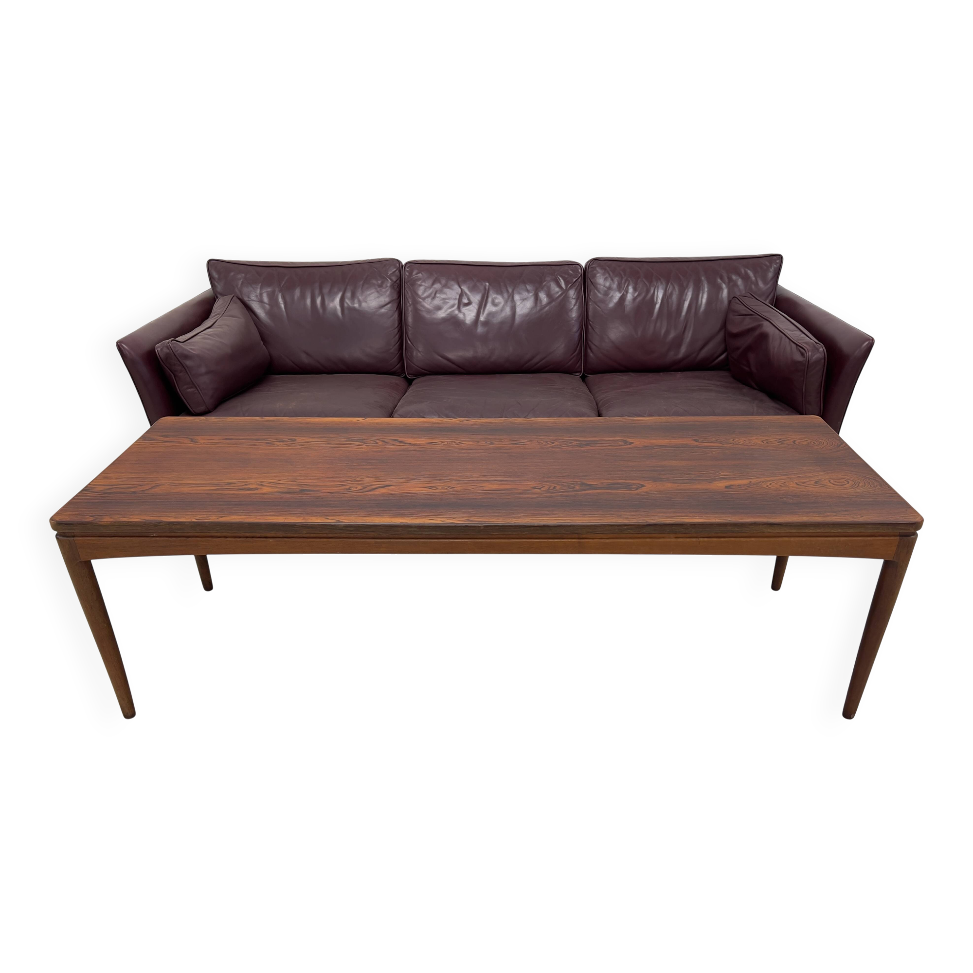 Danish long rosewood coffee table