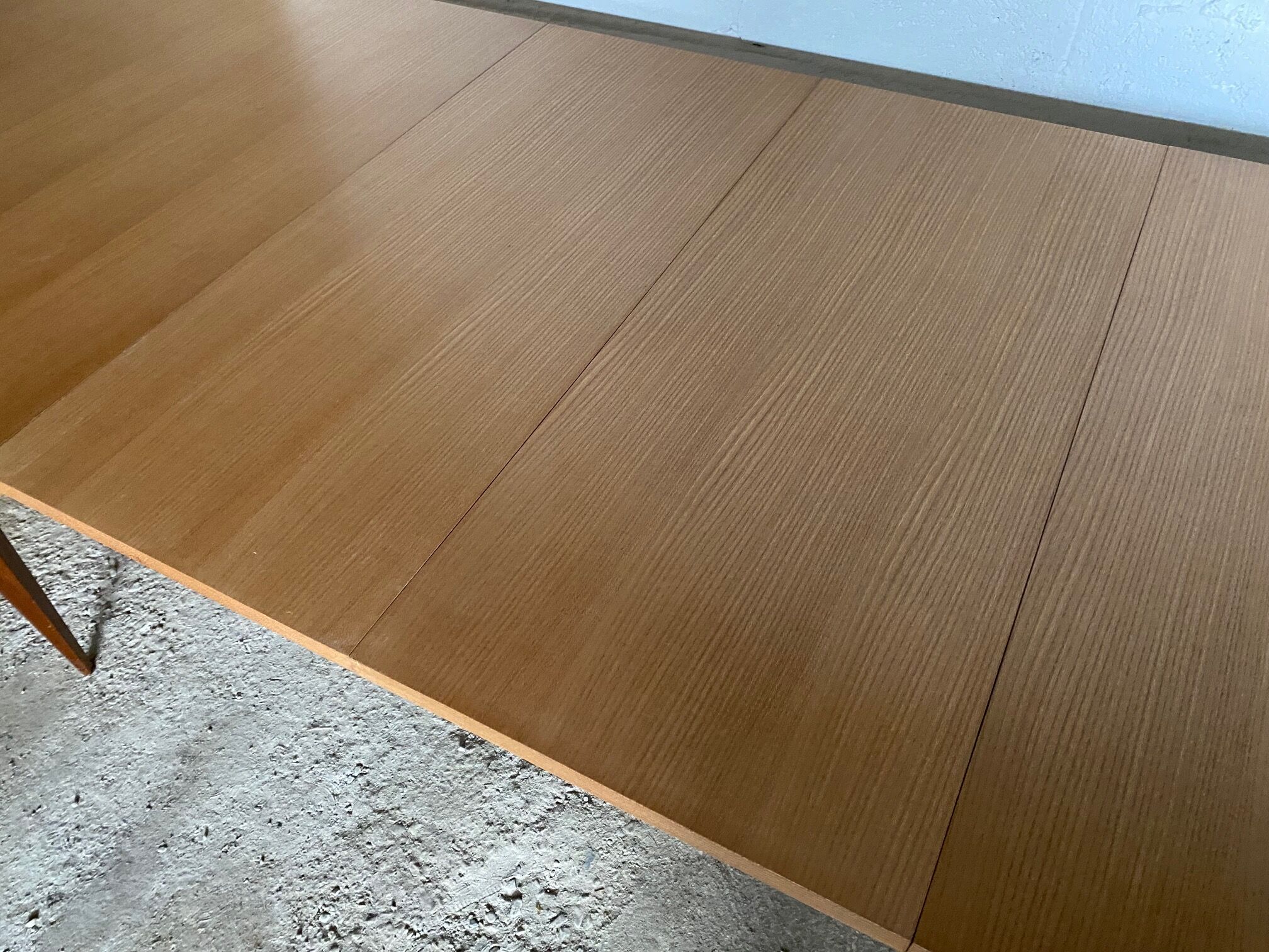 Scandinavian extendable table in light oak and teak 166/202/238x89cm vintage an50