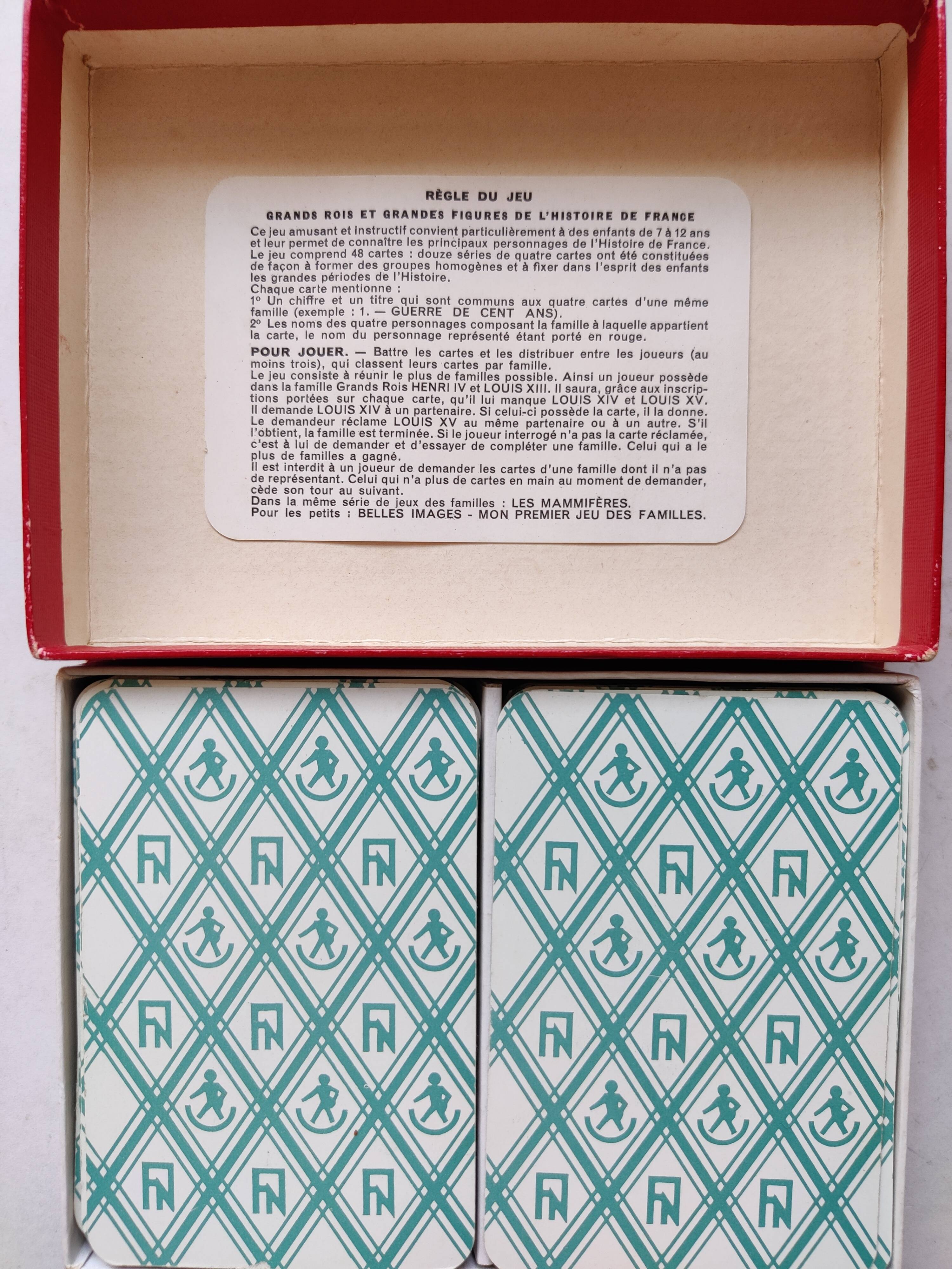 Ancient game of families kings and figures of the history of France