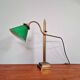 Bronze desk lamp with a green opaline conical shade, 1920.