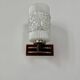 Pair of vintage wall lights, chrome, rosewood and pressed moulded glass, France