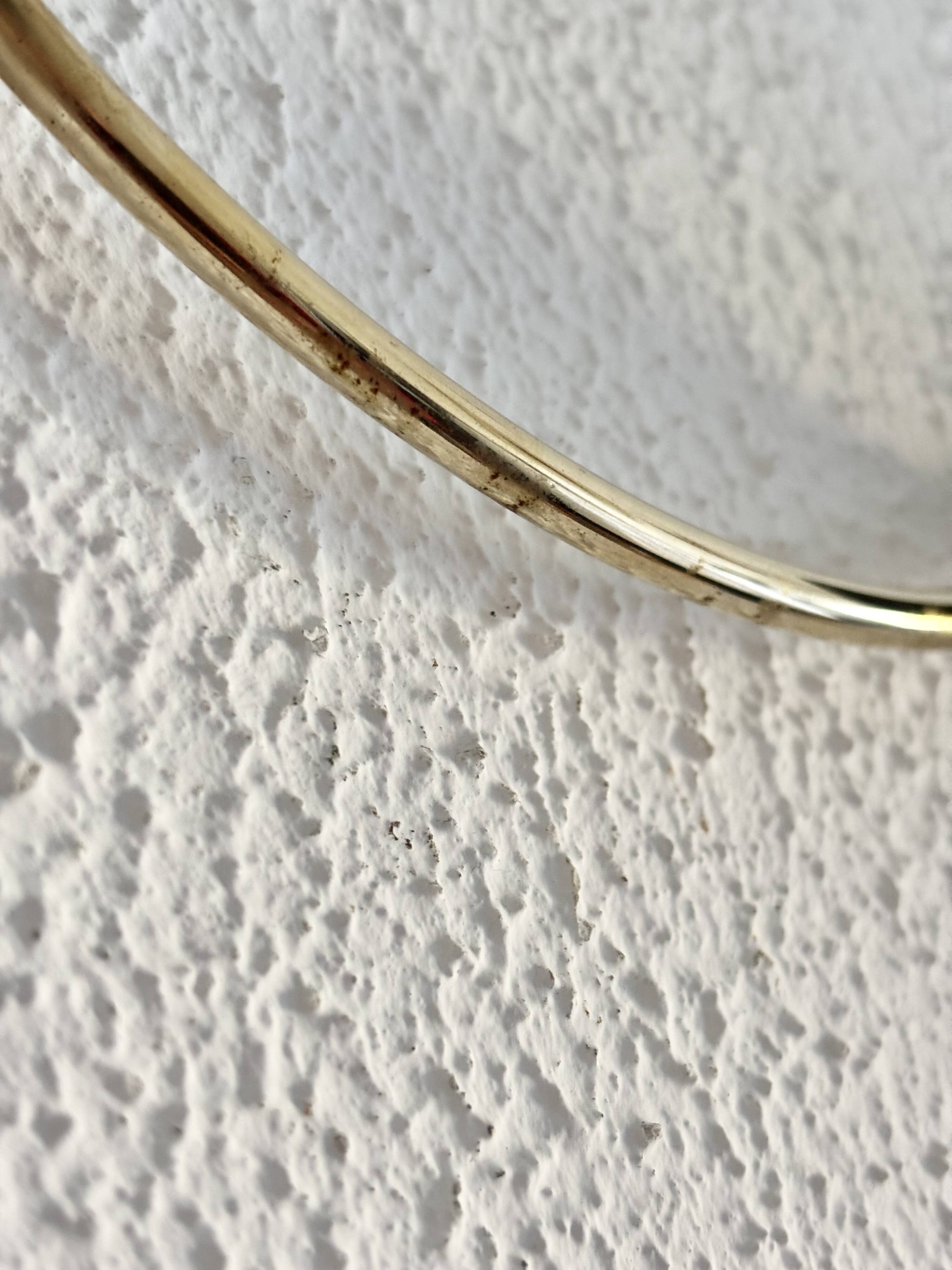 Vintage 1960 gold-plated coat rack with 3 hooks - 45 x 7 cm