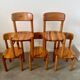 Lot de 5 chaises en pin massif design scandinave Reiner Daumiller vintage années 70