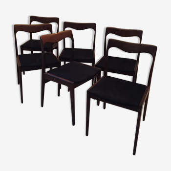 Set of 6 Chairs Dining Scandinavian rosewood