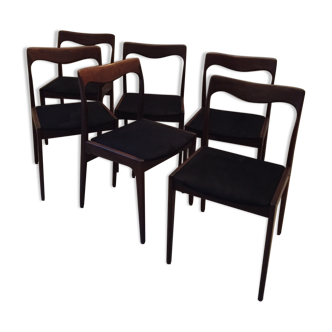Set of 6 Chairs Dining Scandinavian rosewood
