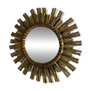 Miroir soleil doré vintage