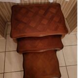Set of 3 nesting tables in solid cherry wood.