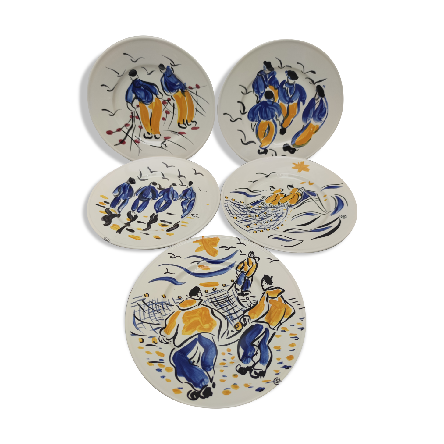 Dessert plates "Bleu Salé"