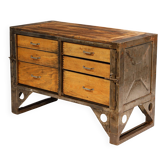 Commode industrielle en fer des années 1950, Tchécoslovaquie