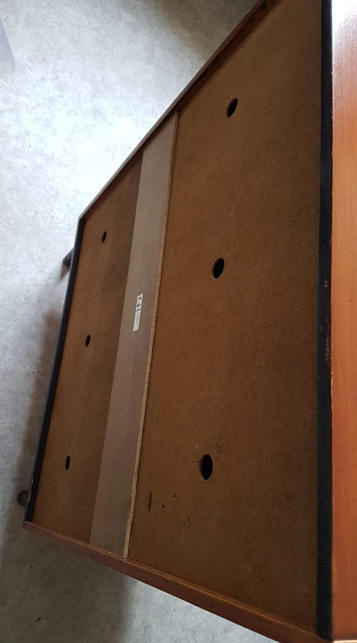 vintage color black metal feet teak wooden Shoe cabinet