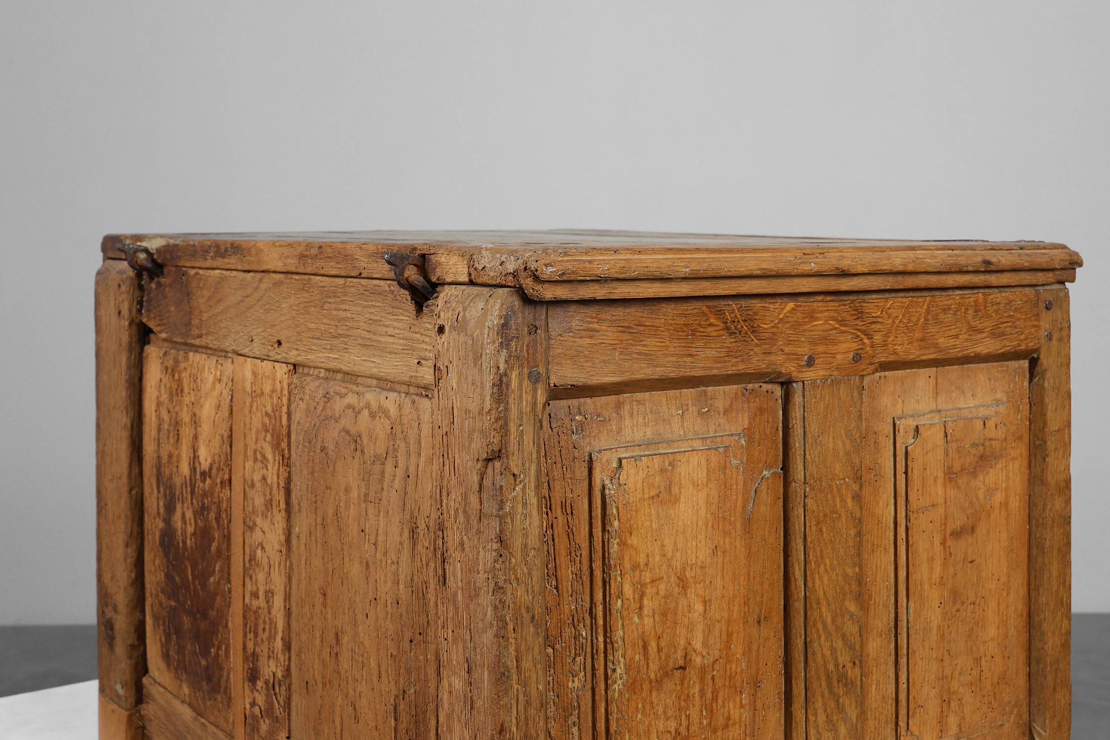 Rustic Oak paneled Trunk or chest, France 18th Century