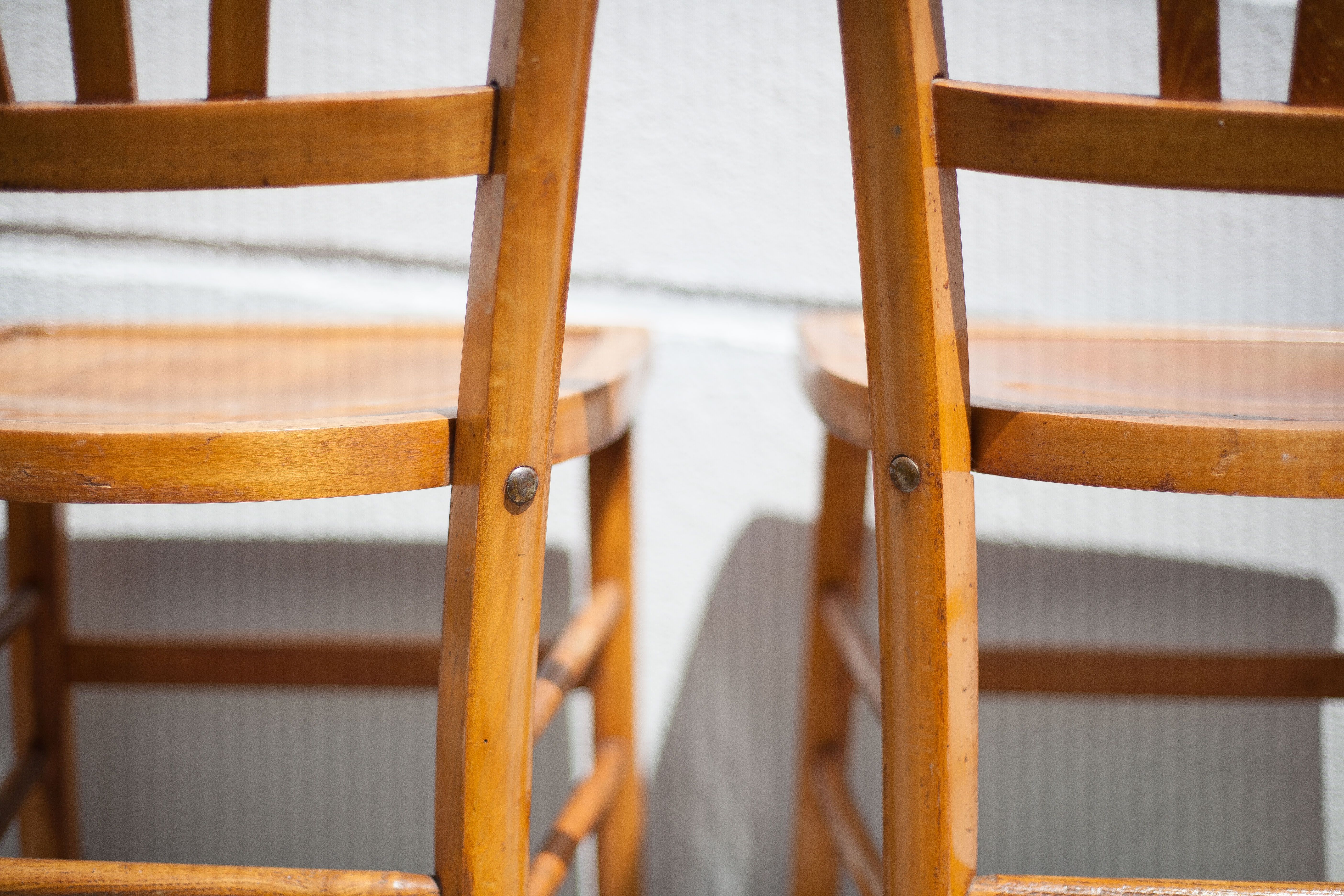 Set of 3 vintage wooden chairs by Luterma, 1960s