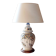 Hand-painted Rouen-style faience lamp, new artisan lampshade.