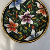 Ceramic and enamel dish with floral decoration by Hubert Béquet