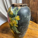 Terracotta vase with floral decoration