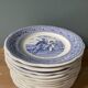 Complete set of 12 talking plates in Gien earthenware