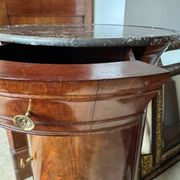 Rare Somno with drawer, Empire period Cuban mahogany and superb grooved marble.