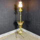 Art nouveau floor lamp with alabaster top - gold
