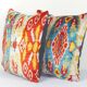 Set of 2 vintage ikat cushion covers 41x41 cm