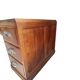 Large modernist minister's desk in solid lemon wood with 7 drawers.