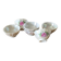 6 antique coffee cups in pearlescent porcelain