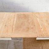 Table de ferme en bois – pied crème