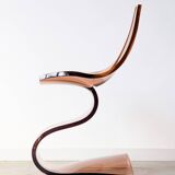 Vintage smoked plexiglass sculptural chair by Michel Dumas, 1970.