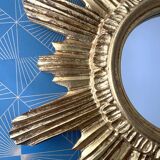 Golden wood sun mirror, 1960