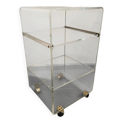 Desserte roulante en plexiglas – Marais International – années 1970-1980