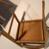 4 vintage solid wood chairs circa 1970