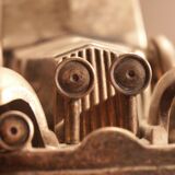 Silver metal car with compartment