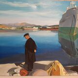 Huile sur toile "nostalgie grecque"