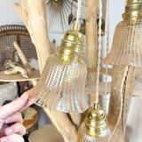 Vintage tulip lamps in customizable iridescent glass
