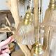 Vintage tulip lamps in customizable iridescent glass