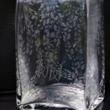 Acid Echted Decantor Whiskey or Brandy Rectangular Decanter Monogram WW Dime