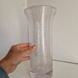 Large bubble glass vase in Biot style
