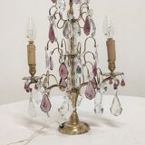 Lampe de table en bronze et cristal, France