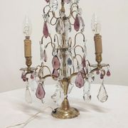 Lampe de table en bronze et cristal, France