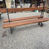 Public garden bench in the city of Paris
